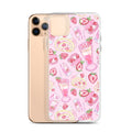 Stylish Strawberry iPhone® Clear Case featuring a pink dessert design, perfect for any aesthetic while protecting your phone.