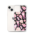 Stylish Strawberry iPhone® Clear Case featuring a fun dessert pattern, perfect for protecting your phone in style.