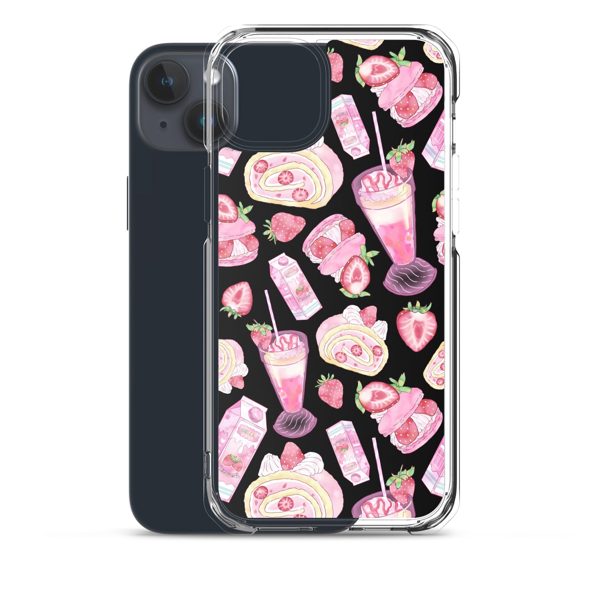 Sleek Strawberry iPhone® Clear Case featuring a dessert design, perfect for style and protection. Available at [store name].