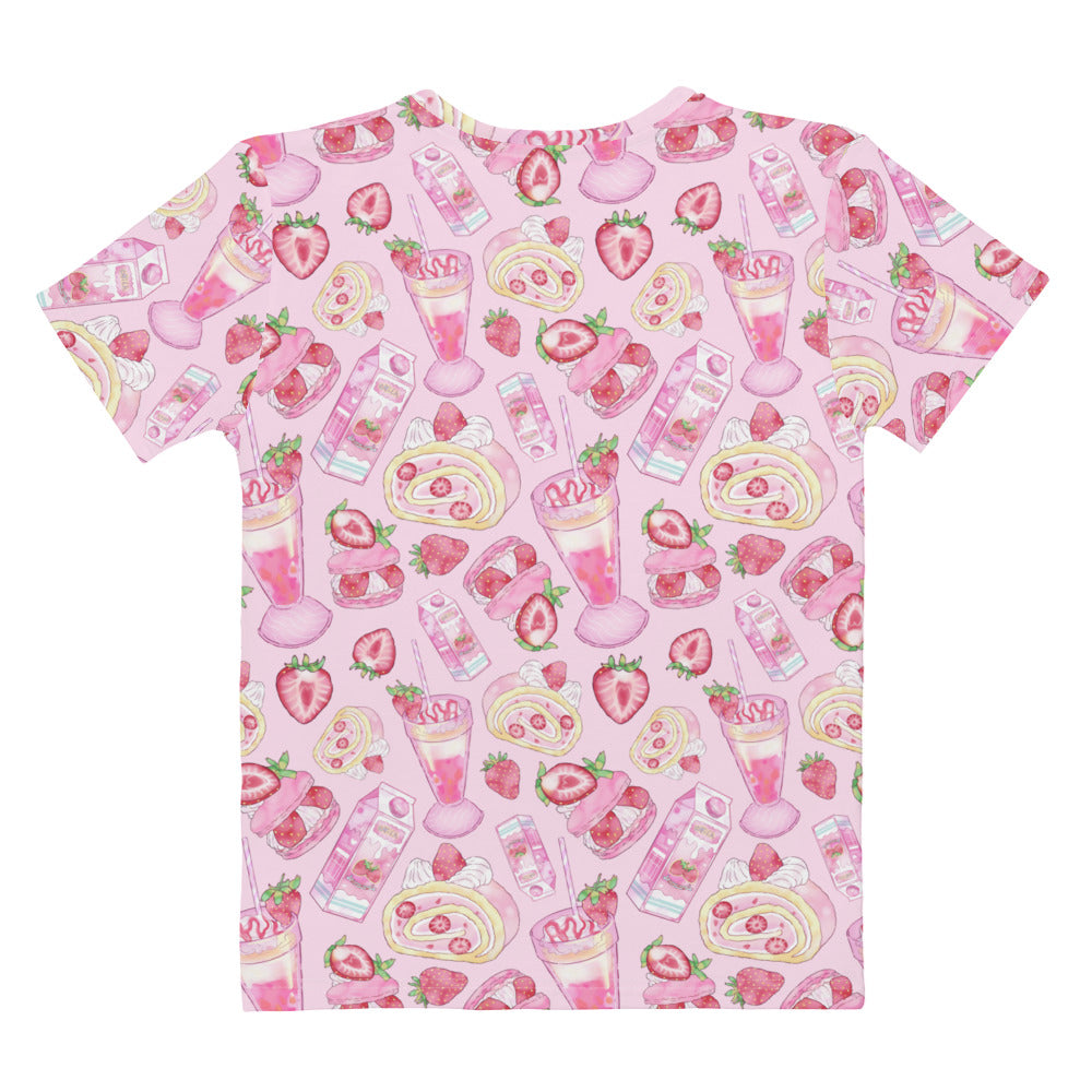 Sweet and vibrant Strawberry T-shirt, perfect for any occasion, featuring a fun fruit print and soft fabric blend.