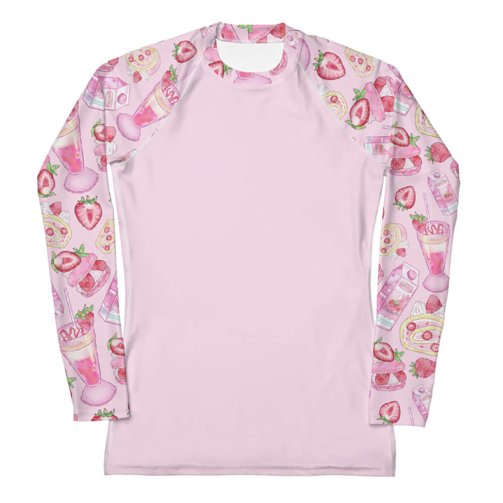 Stay active and stylish in the Strawberry Rash Guard, featuring fun fruit designs and a comfortable fit.