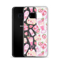 Stylish Strawberry Samsung® Clear Case featuring delightful dessert patterns for unique phone protection.