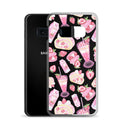 Stylish Strawberry Samsung® Clear Case featuring a vibrant dessert pattern, perfect for protecting your phone.