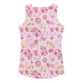 Pastel pink Strawberry Tank Top featuring a cute design, perfect for a kawaii aesthetic. Ideal for a snug fit!