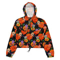 Bright and stylish Sugar Skull cropped windbreaker, perfect for adventures with waterproof design and adjustable features.
