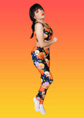 Vibrant Sugar Skull Leggings featuring colorful designs, perfect for showcasing your unique style.