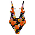Vibrant Sugar Skull One-Piece Swimsuit with colorful patterns, perfect for fun days in the sun.