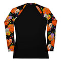Stylish Sugar Skull Rash Guard with vibrant designs, perfect for sun protection during active sports and outdoor fun.