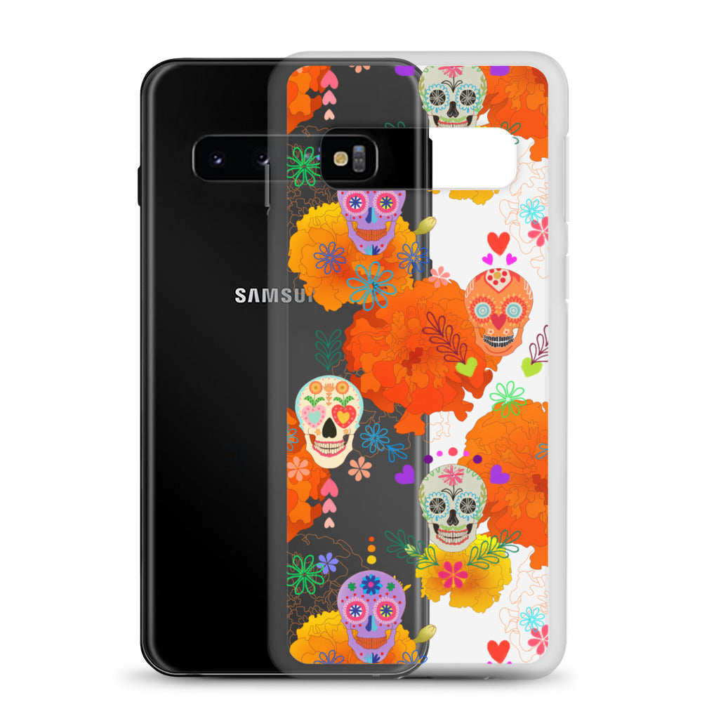 Protect your phone in style with the Sugar Skull Samsung® Clear Case, featuring vibrant sugar skull designs.