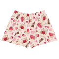 Sugar Sweetheart Athletic Short Shorts feature a playful print of sweets and bears, perfect for lounging or running.