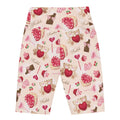 Sugar Sweetheart Biker Shorts feature a playful pattern of treats and bears, perfect for casual and active wear.