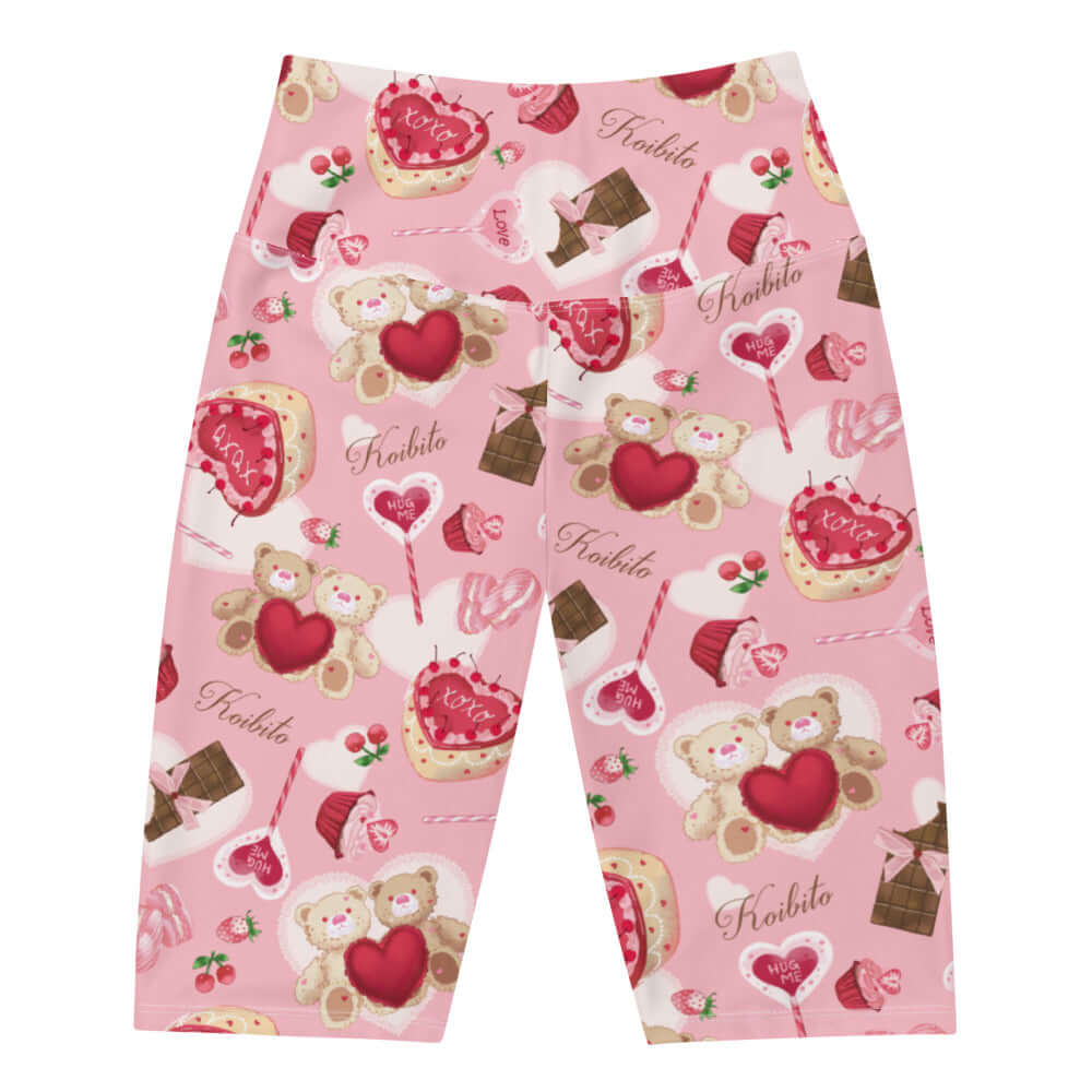 Sugar Sweetheart Biker Shorts feature a cute design of treats and bears, perfect for active or casual looks.