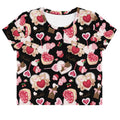 Sugar Sweetheart Crop Top features a playful dessert print, perfect for adding sweetness to any outfit.