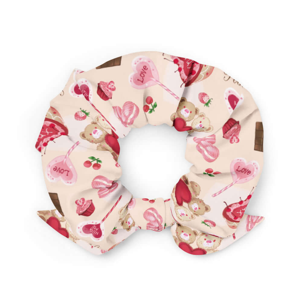 Adorn your hair with the Sugar Sweetheart Scrunchie, perfect for Valentine’s Day gifts or stylish outfits!