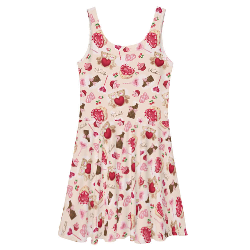 Sugar Sweetheart Skater Dress features a charming print, perfect for showcasing your adorable style year-round.