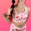 Stylish and cute, the Sugar Sweetheart Sports bra by Koibito Clothing is perfect for workouts and looking adorable.