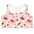 Cute and cozy, the Sugar Sweetheart Sports bra by Koibito Clothing features a playful design perfect for workouts.