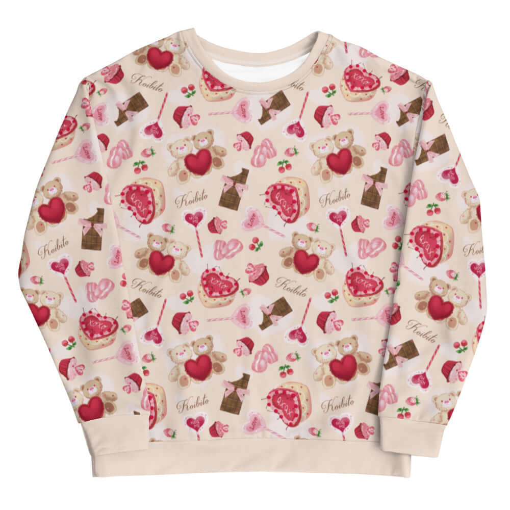 Cute and cozy, the Sugar Sweetheart Sweatshirt features a festive design perfect for Valentine's Day celebrations.