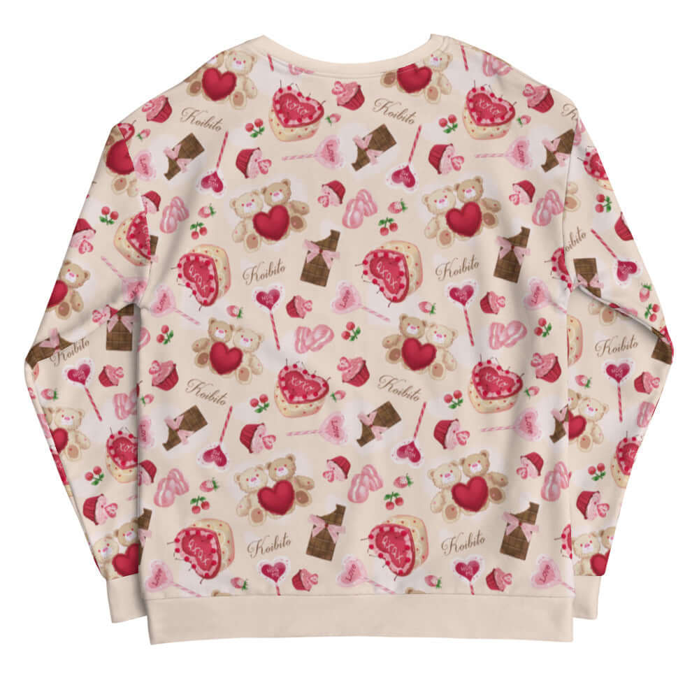 Cute and cozy Sugar Sweetheart Sweatshirt, perfect for Valentine's Day, featuring adorable prints and soft fleece inside.