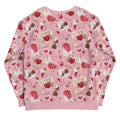 Cute pink Sugar Sweetheart Sweatshirt adorned with festive designs, perfect for Valentine's Day celebrations.