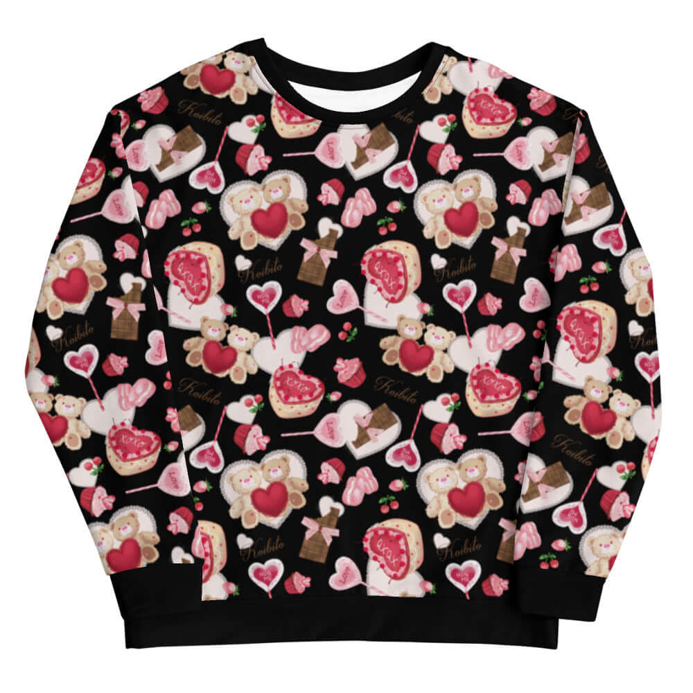 Cute and cozy Sugar Sweetheart Sweatshirt featuring playful Valentine’s Day designs, perfect for gifting or wearing.