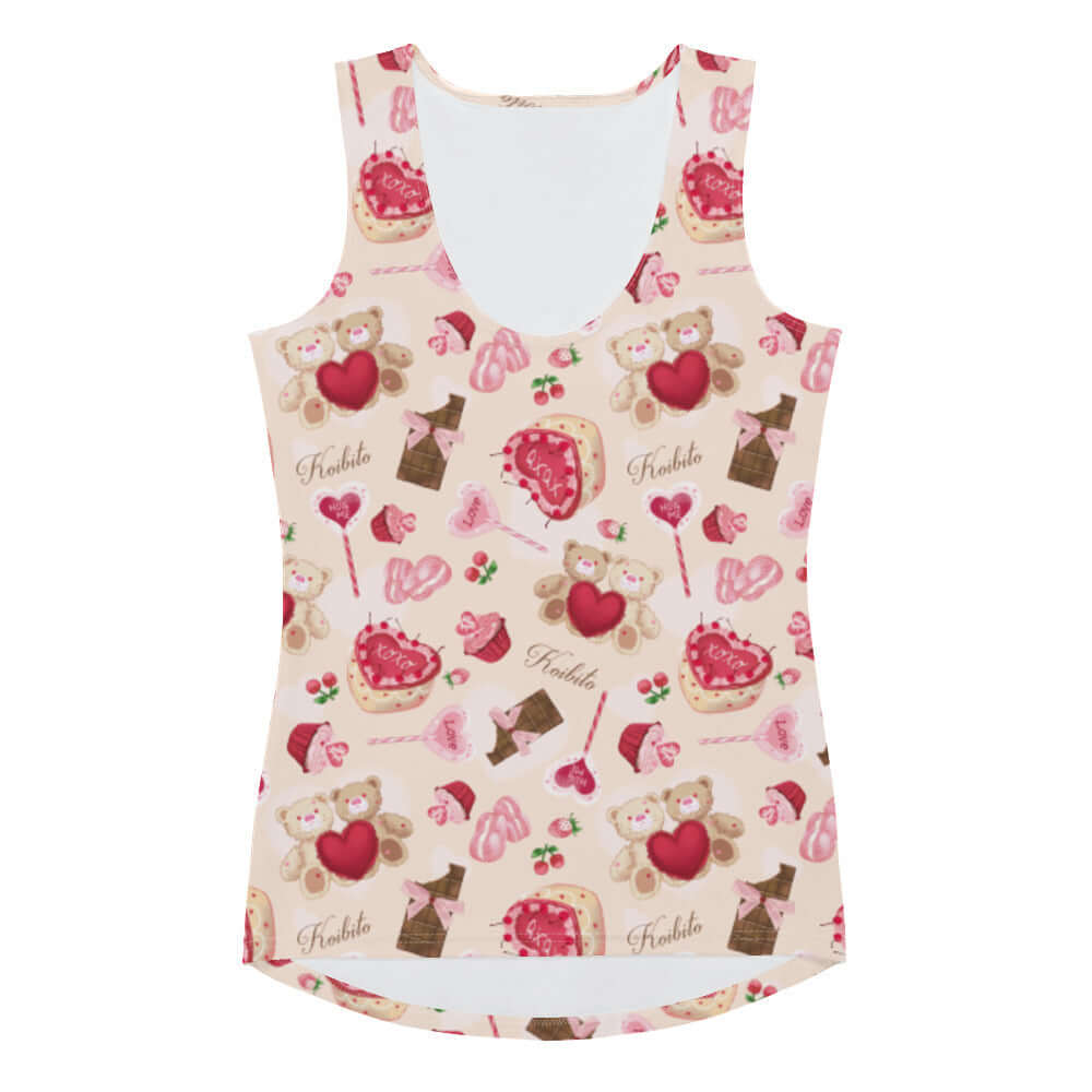 Stylish Sugar Sweetheart Tank Top featuring a cute, fuzzy design that enhances your adorable look year-round.
