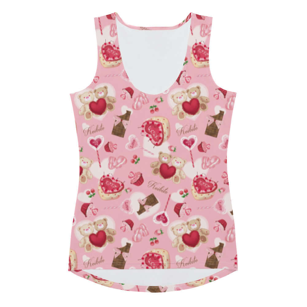 Sugar Sweetheart Tank Top features a cute, colorful design perfect for showcasing your adorable style year-round.
