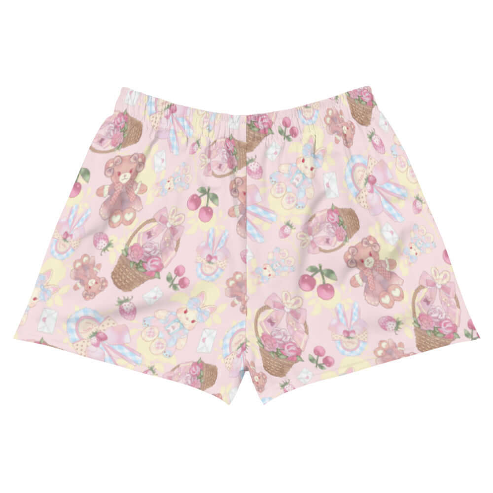 Sweet Teddy Athletic Short Shorts feature a cute design, offering comfort and mobility for your workouts. Perfect for active days!