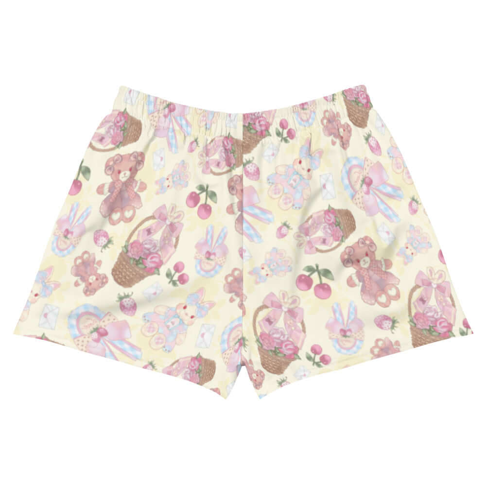 Sweet Teddy Athletic Short Shorts feature a cute design, perfect for comfort and mobility during workouts.