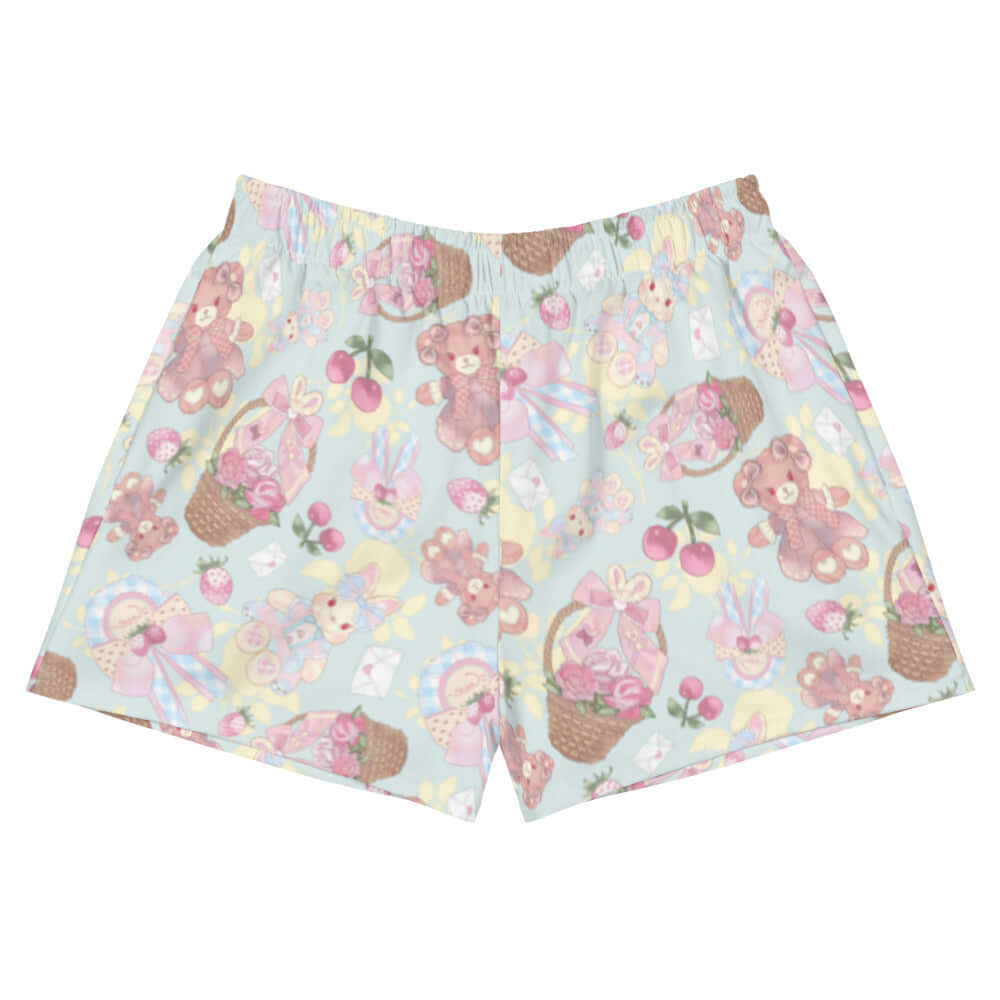 Sweet Teddy Athletic Short Shorts feature a playful design, perfect for comfort and mobility during workouts.