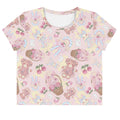 Cute and colorful Sweet Teddy Crop Top featuring playful designs, perfect for showcasing your feminine side.