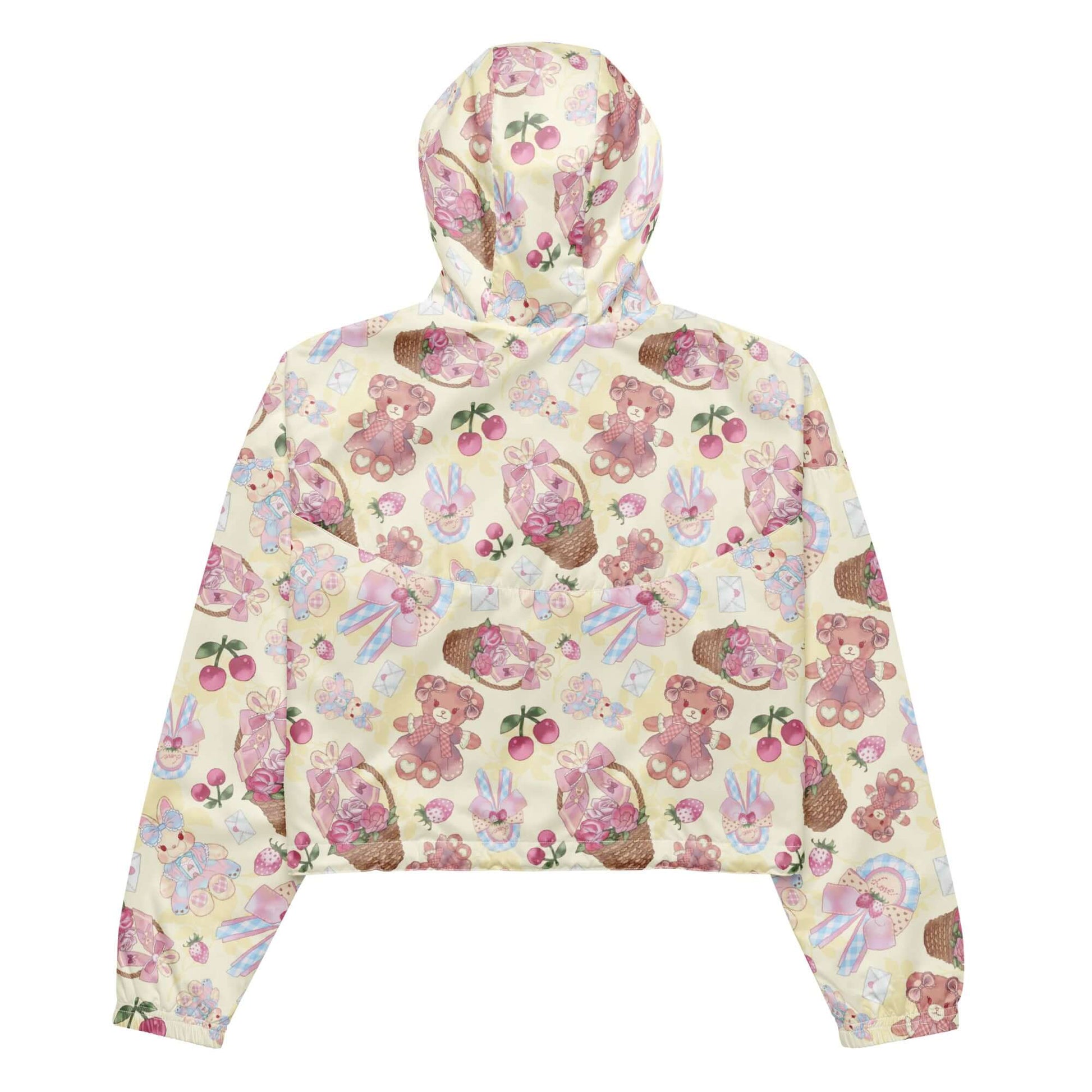 Bright and playful, the Sweet Teddy cropped windbreaker offers waterproof protection and stylish adventure-ready design.