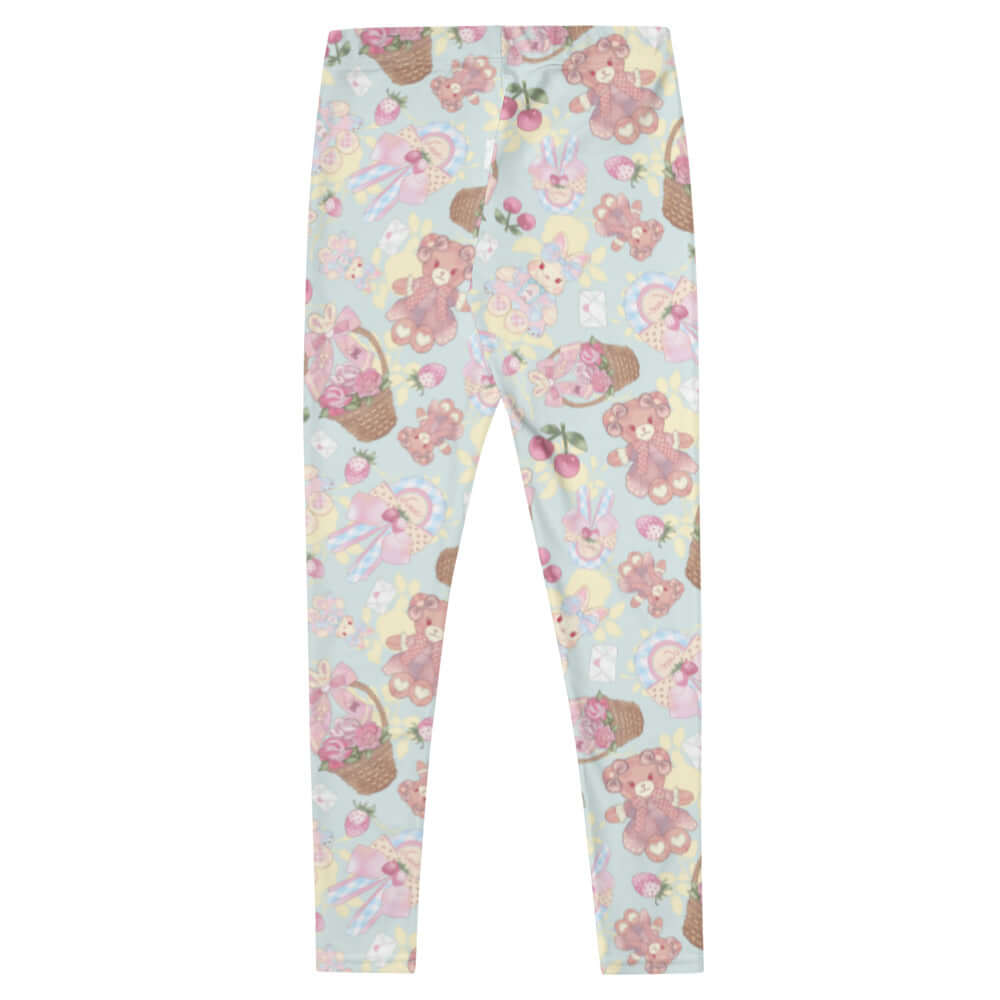 Sweet Teddy Leggings feature a cute teddy bear print, perfect for showcasing your style at the gym or casual outings.