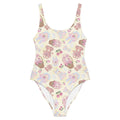 Sweet Teddy One-Piece Swimsuit features a cute bear print, designed for comfort and style at the beach.