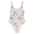 Sweet Teddy One-Piece Swimsuit features a charming design, perfect for comfort and mobility at the beach.