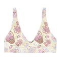 Sweet Teddy Padded Bikini Top features a vibrant teddy bear print, perfect for a stylish, feminine beach look.