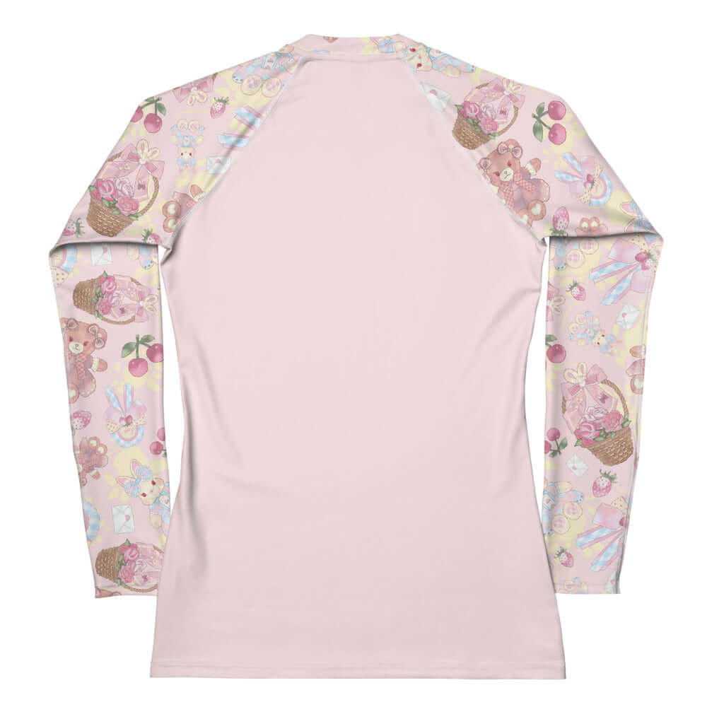 Sweet Teddy Rash Guard features playful teddy bear patterns, perfect for active days in the sun and water sports.