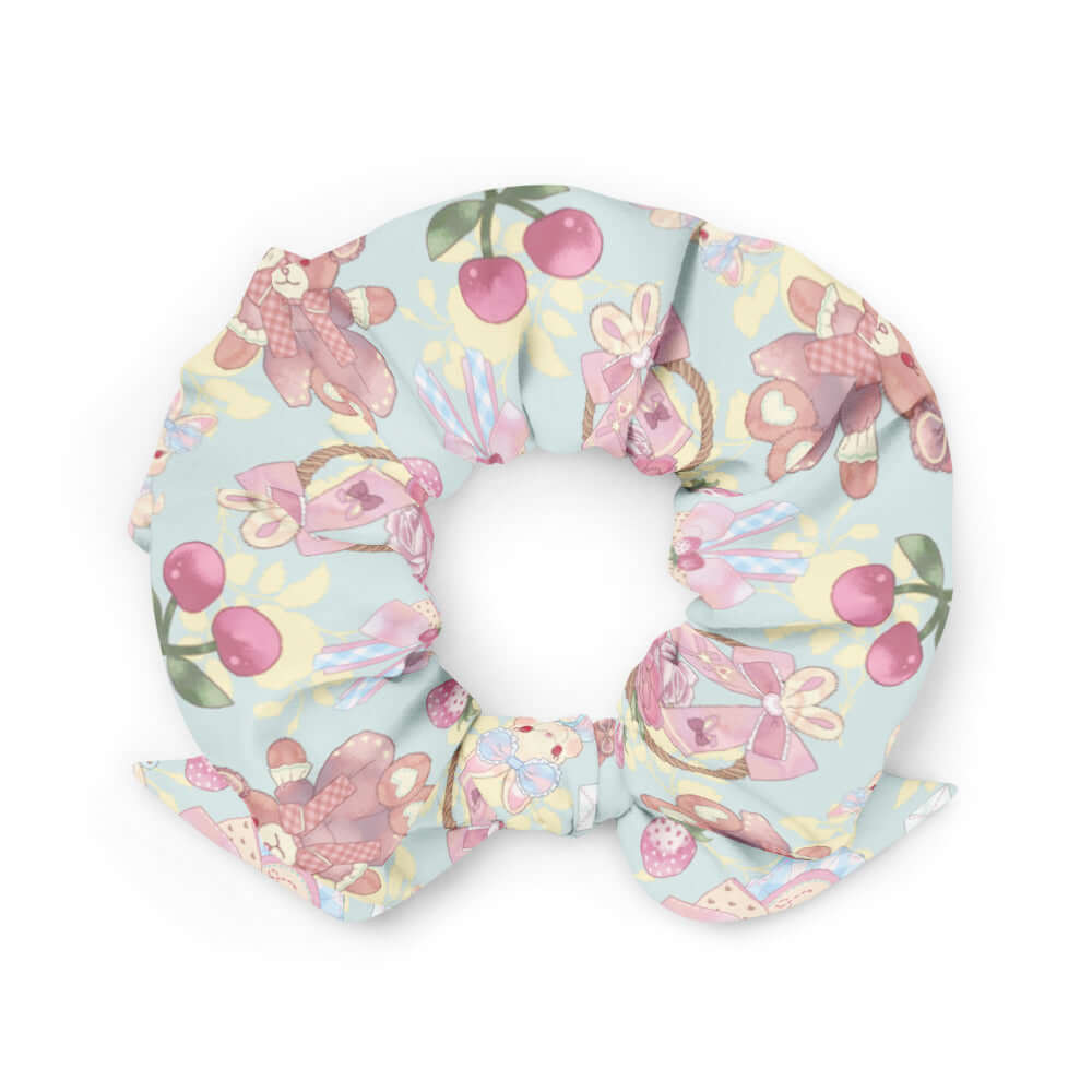 Pastel-colored Sweet Teddy Scrunchie adds a cute touch to any outfit, perfect for daily wear and style.