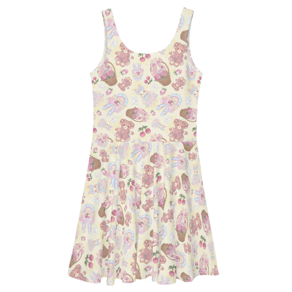 Colorful Sweet Teddy Skater Dress with soft fabric and flared skirt, perfect for showcasing your feminine side.