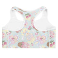 Sweet Teddy Sports bra features a cute teddy bear design, perfect for stylish workouts and comfort during exercise.