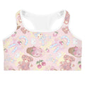 Sweet Teddy Sports bra features a playful teddy bear design, perfect for comfortable workouts and moisture control.