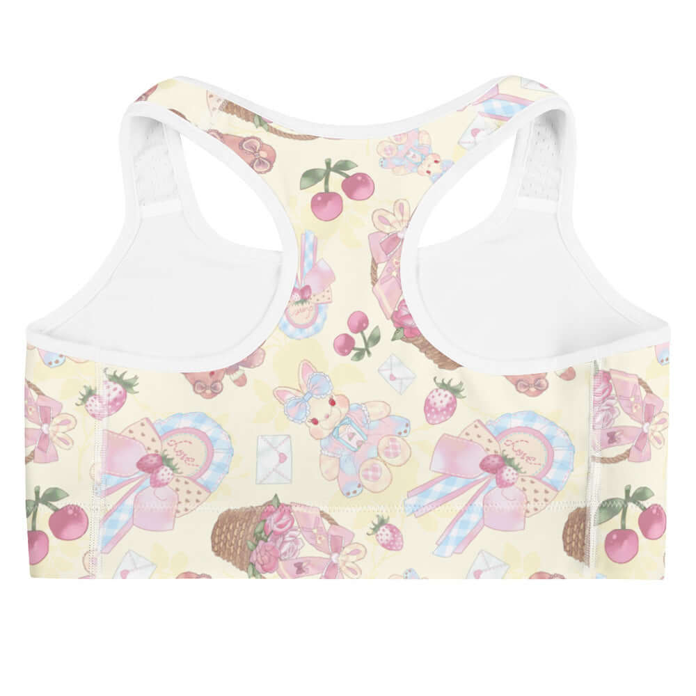 Comfortable Sweet Teddy Sports bra features a playful teddy bear design, perfect for workouts at Sweet Teddy store.