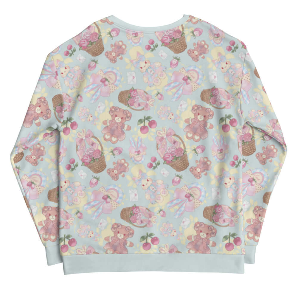 Pastel-patterned Sweet Teddy Sweatshirt, perfect for showcasing your feminine side in style and comfort.