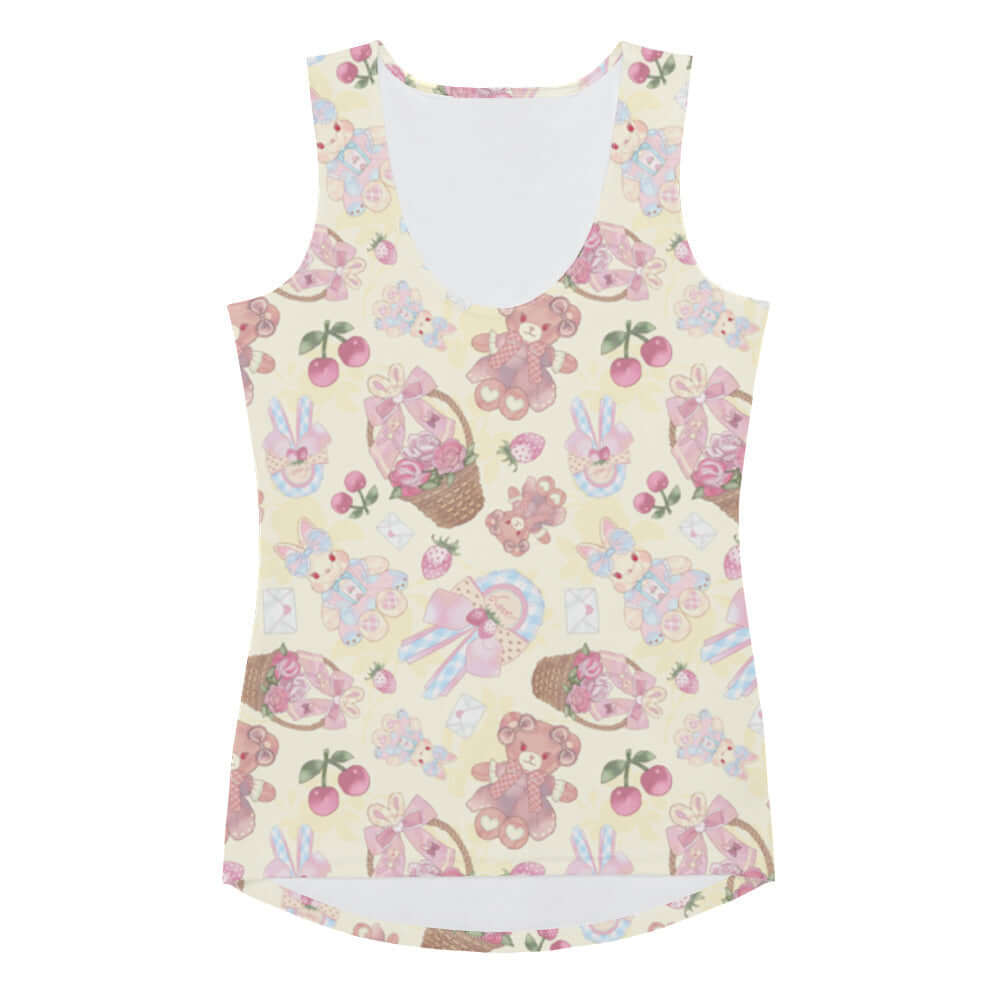 Sweet Teddy Tank Top features a cute teddy bear design, perfect for workouts and everyday comfort.