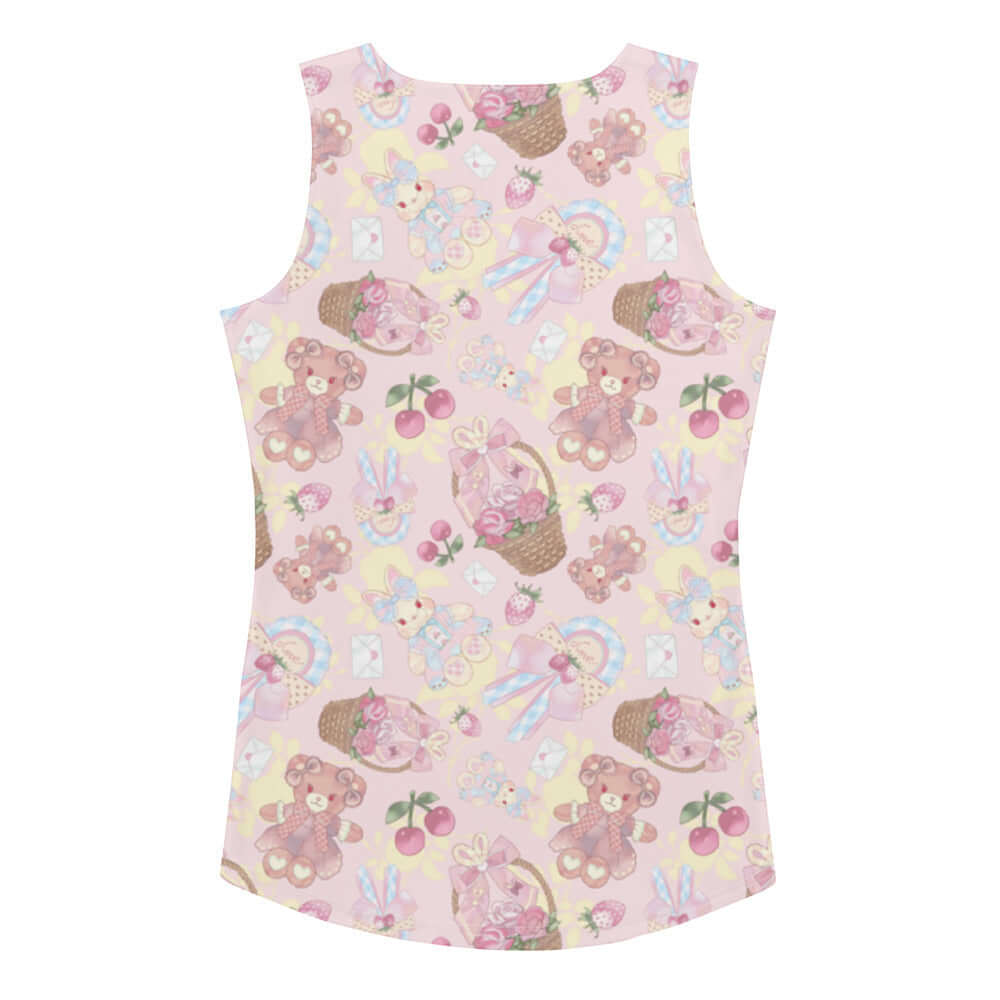 Sweet Teddy Tank Top featuring a cute teddy bear print, perfect for comfort and mobility during workouts.
