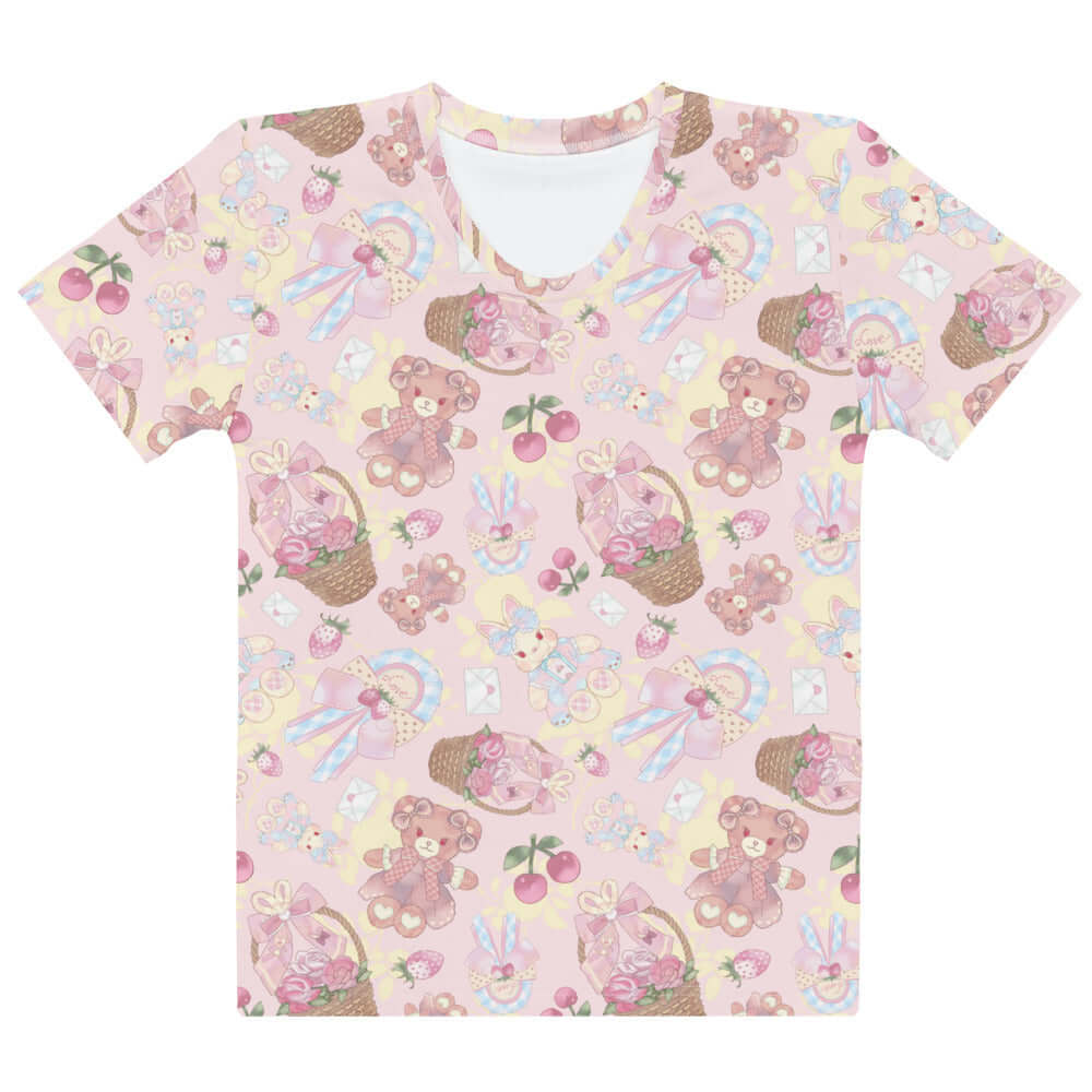 Sweet Teddy T-shirt features a cute teddy bear design, perfect for comfort and style during workouts.