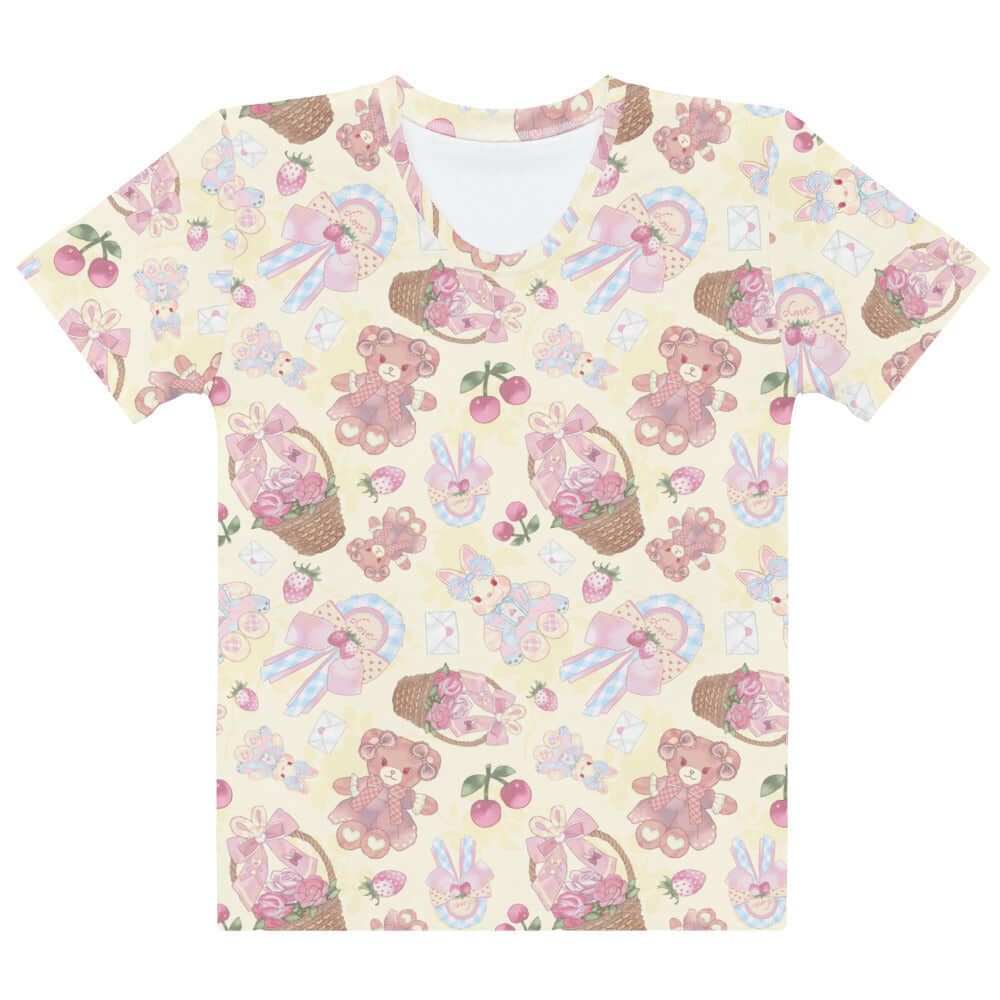 Sweet Teddy T-shirt features a cute bear design, perfect for comfort and mobility during workouts.
