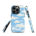 Stylish Cloudy Sky iPhone® Tough Case features a durable design with impact-resistant polycarbonate and TPU lining.