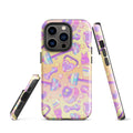 Stylish Glitter Gains iPhone® Tough Case featuring a durable design with colorful fitness-themed graphics.