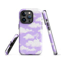 Stylish Cloudy Sky iPhone® Tough Case with dual-layer protection, featuring a whimsical cloud design for ultimate safety.